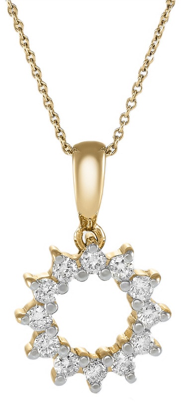 Подвеска Briolette M0383PK вес 2.15 г золото, бриллиант