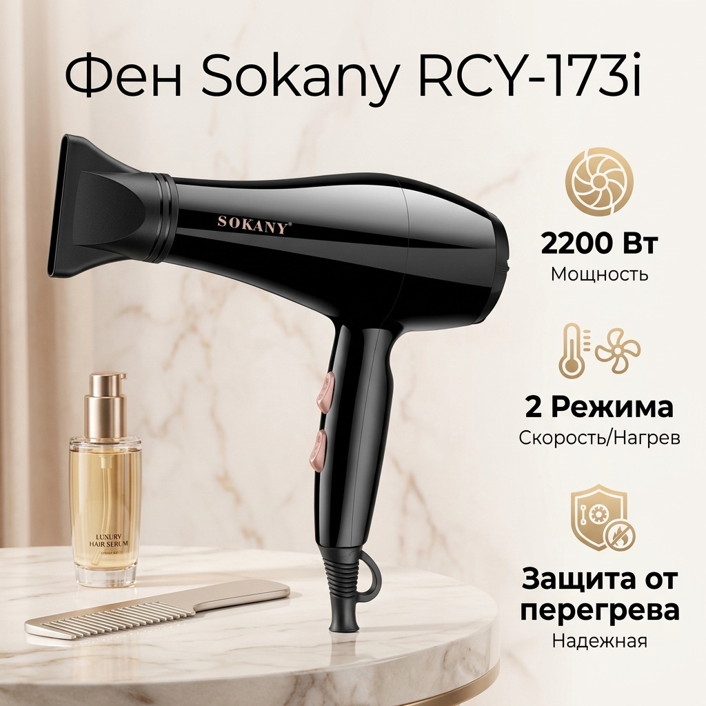 SOKANY 30453427_484929503 фен черный