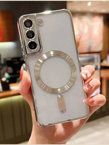 Чехол Samsung для Samsung Galaxy S21+ серебристый-прозрачный