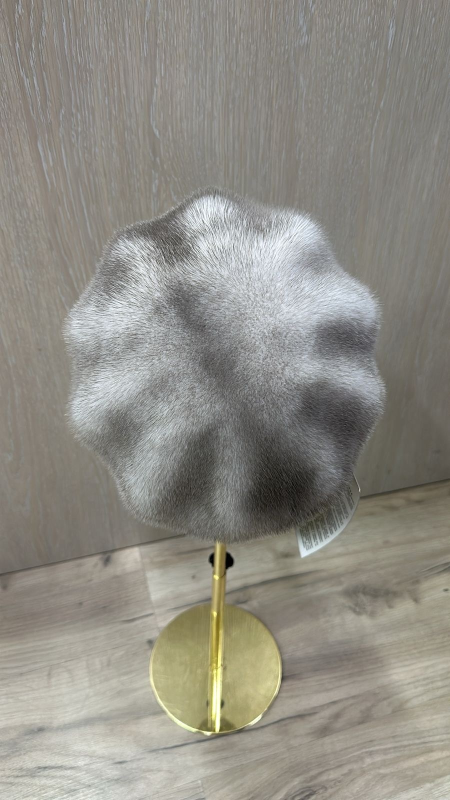Берет SemiFur размер 56, 57, 58, 59, светло-серый