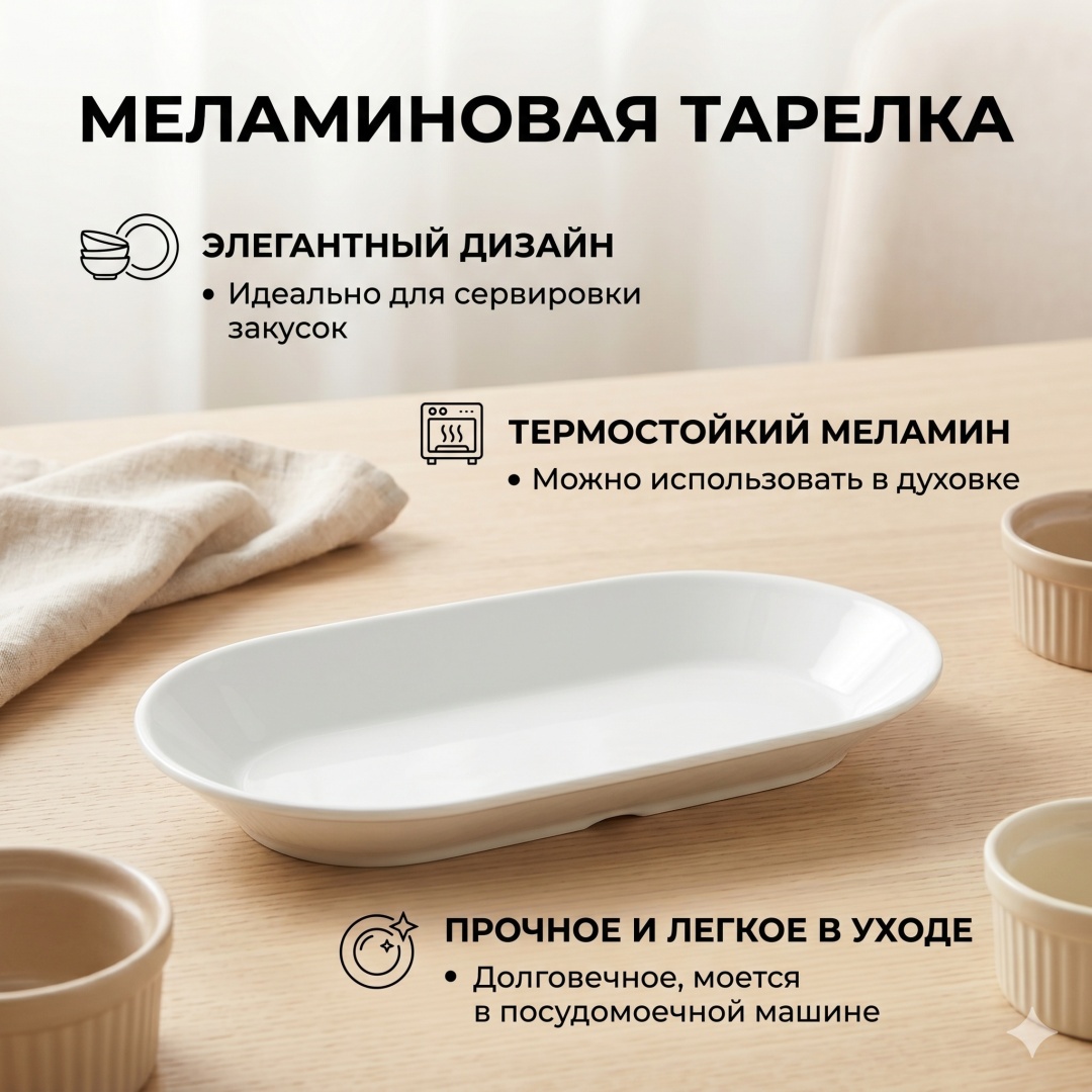 Сервировочная тарелка 18 см, 1 шт, пластик