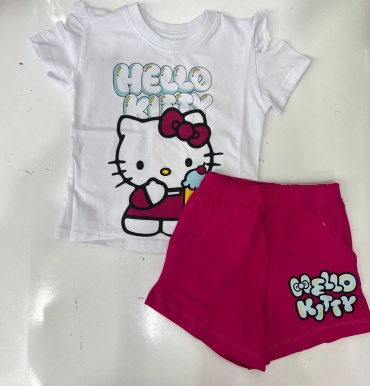 Комплект Hello Kitty белый, фуксия