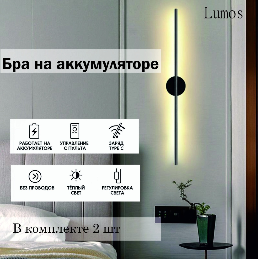 Бра настенный LED, черный