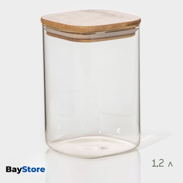 BayStore банка Эко. Квадратная, 1.2 л, стекло