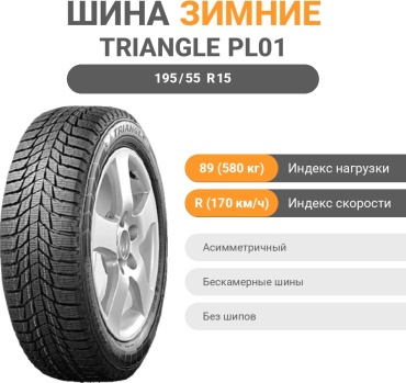 Triangle PL01 195/55 R15 89R без шипов