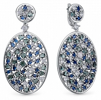 Серьги Lucente Silver EAR-LU-925-188307 вес 17.27 г серебро, алпанит