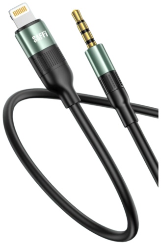 Переходник SAFFI 3.5 мм jack (F), Lightning, 1 м, SK-049 черный