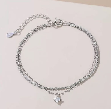LAVILOOM 16+4cm длина 19 см, вес 2.8 г серебро, плетение фантазийное