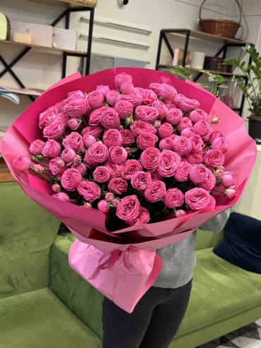 Flowers Center Astana букет с открыткой кустовая пионовидная роза 15 шт 75 см