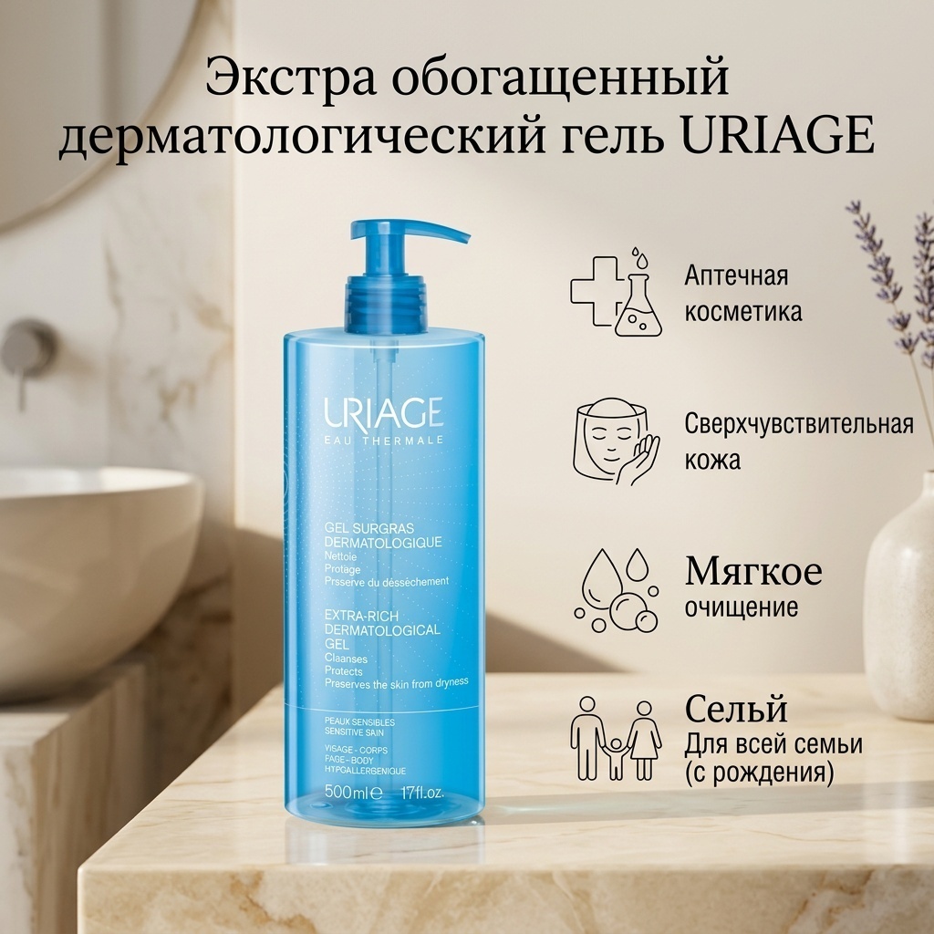 URIAGE Экстра обогащенный дерматологический гель 500 мл