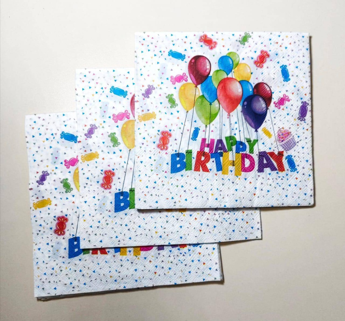 Бумажные салфетки Бумажные салфетки “Happy Birthday” (двухслойные, 3333 см,20шт) 20 шт