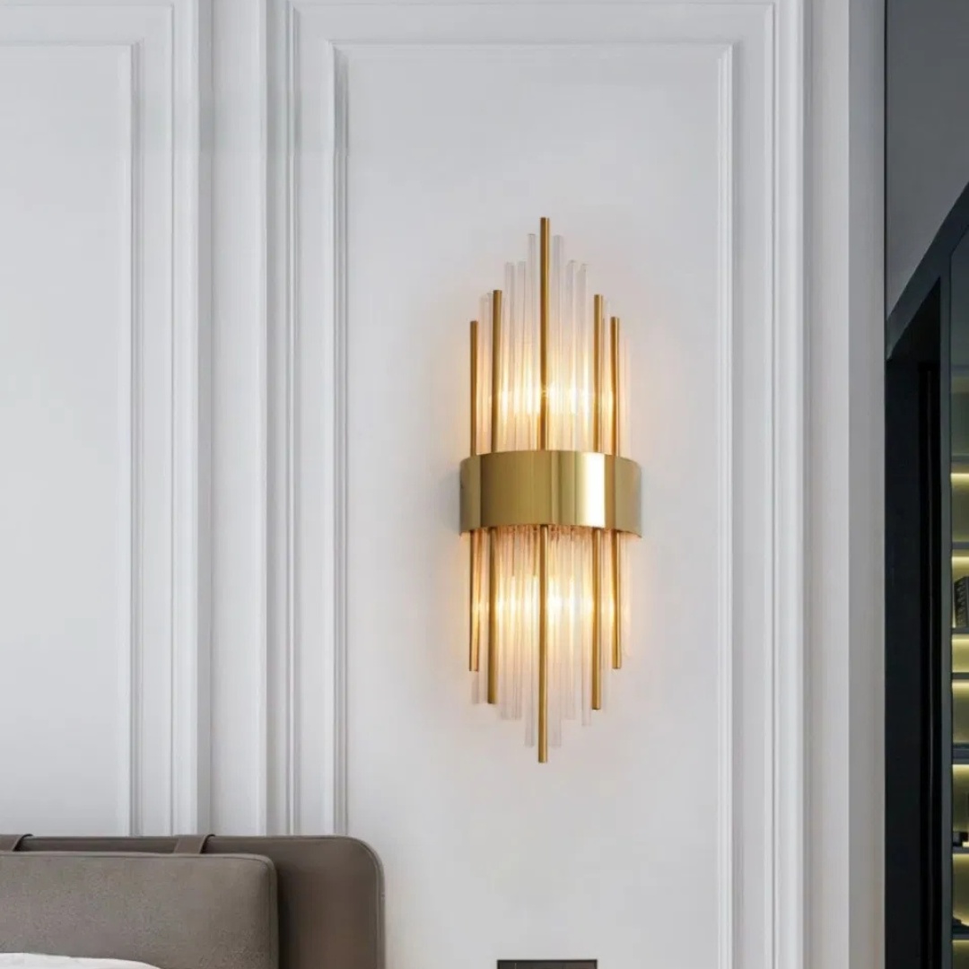Бра настенный Home Light E14, золотистый, прозрачный