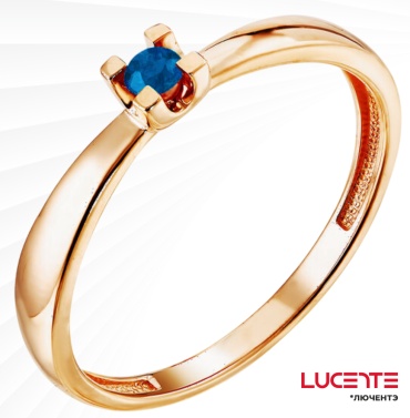 Lucente Бриллианты Якутии RIN-LU-585-125182-175 размер 17.5 вес 1.24 г золото, сапфир