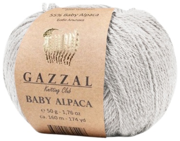 Моток GAZZAL Baby Alpaca 46016 - Светло-серый 160 м 50 г