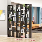 Стеллаж напольный , 134.5x24x200 см, черный, белый