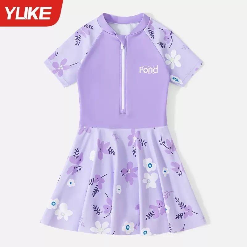 Слитный купальник сиреневый