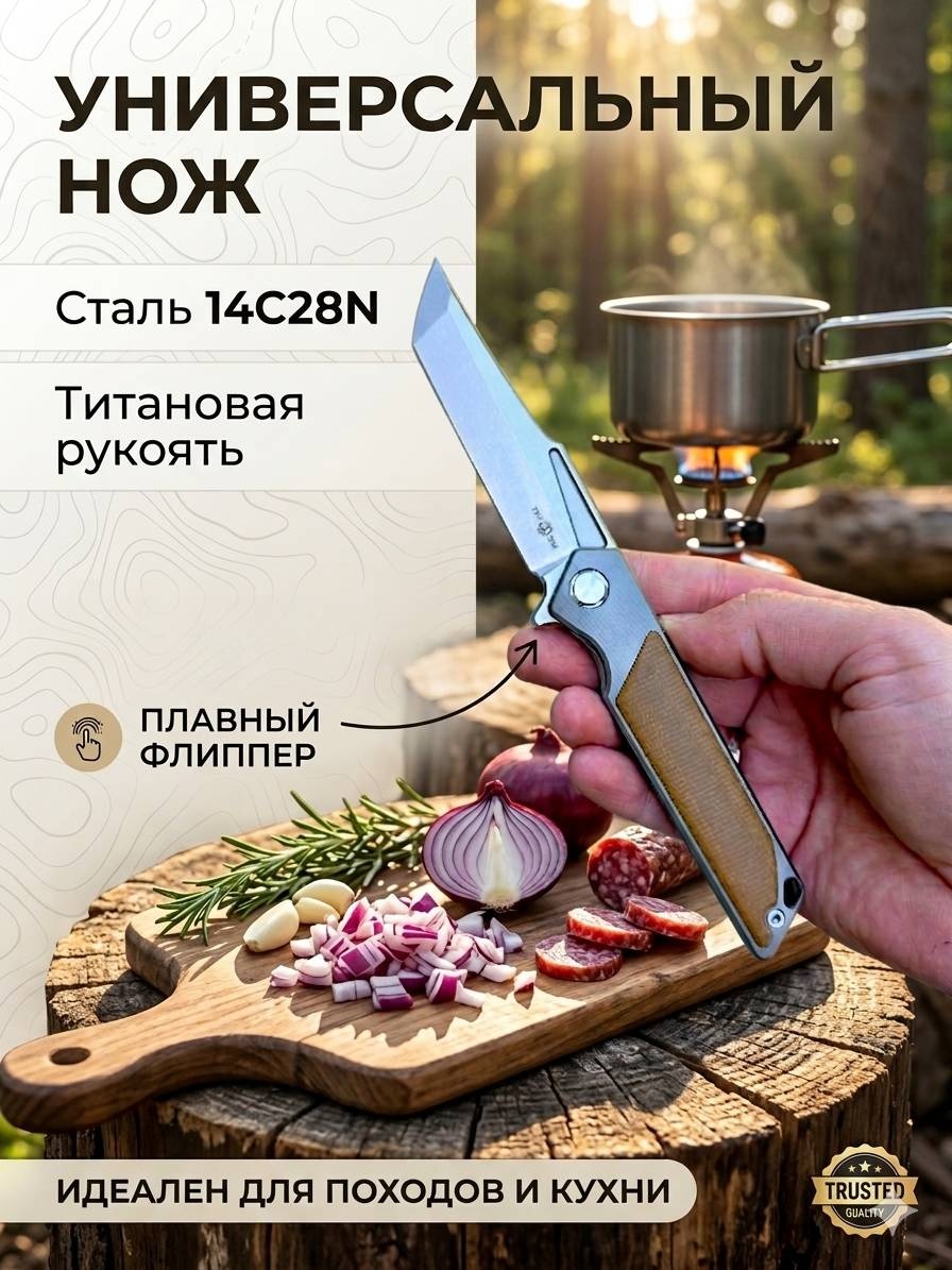Нож универсальный Tac Ray, лезвие: сталь 1 шт