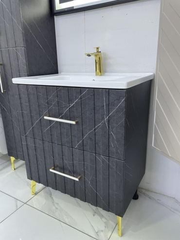 Тумба с раковиной MT-MON71-TG , 70x85x45 см, графит