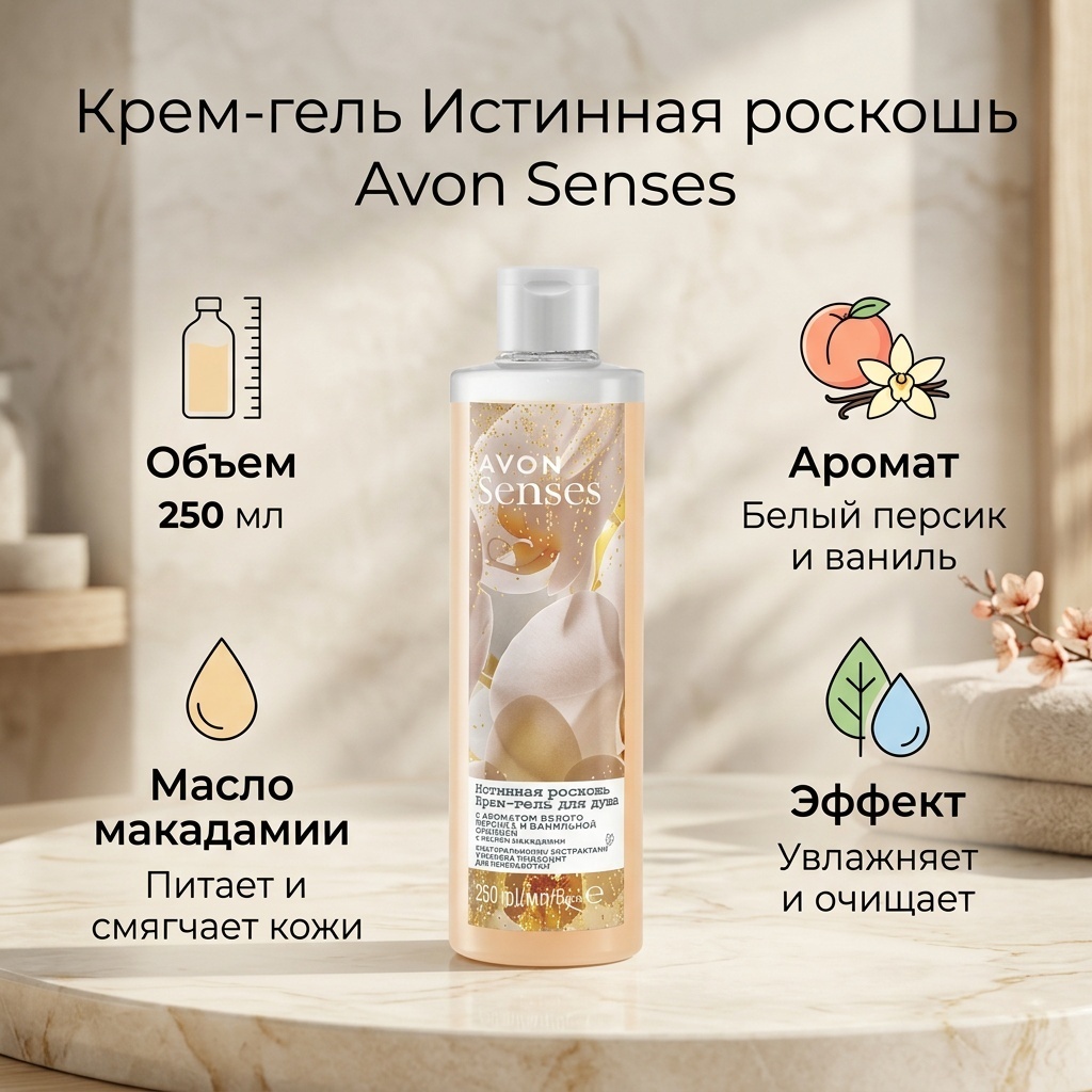 Avon Senses Истинная роскошь крем-гель 250 мл