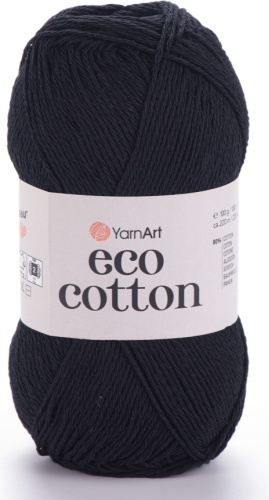 Моток YarnArt Хлопок полиэстер Эко коттон Eco cotton 761 черный 220 м 100 г