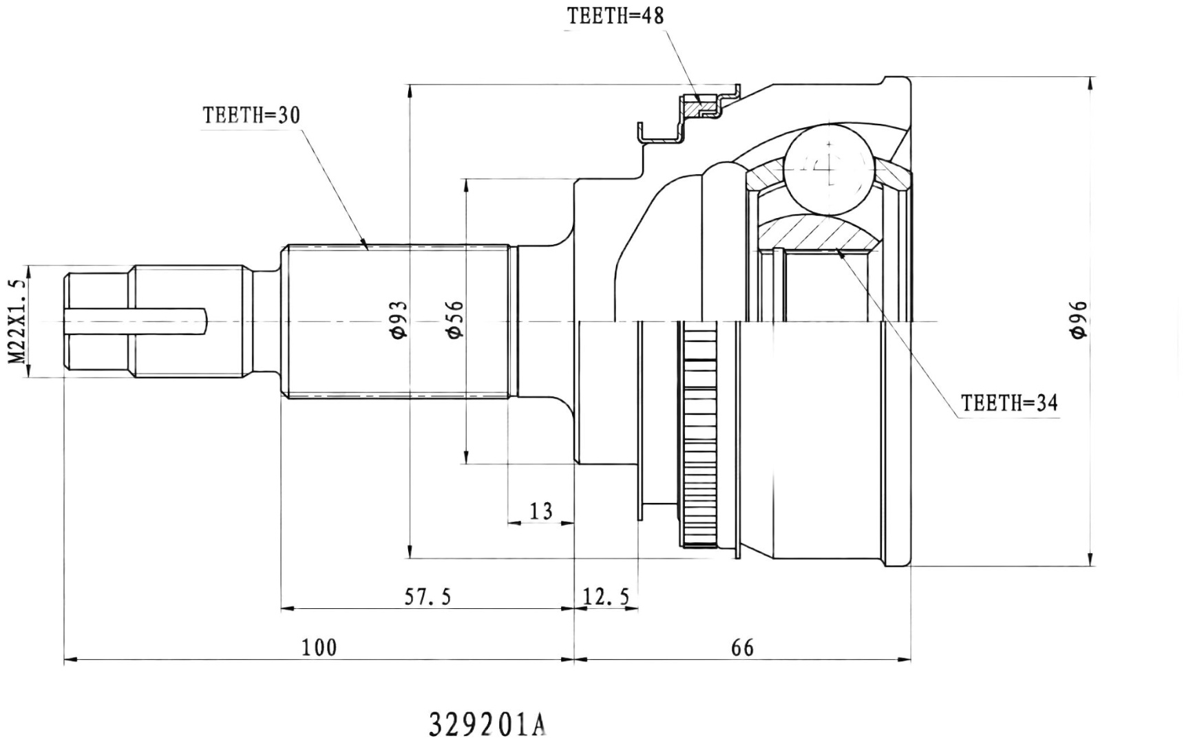 INKO шрус наружный 329201A
