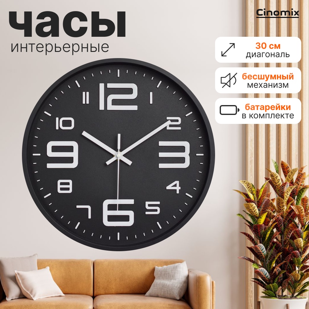 Часы кварцевые CINOMIX CNMX131, пластик, акрил
