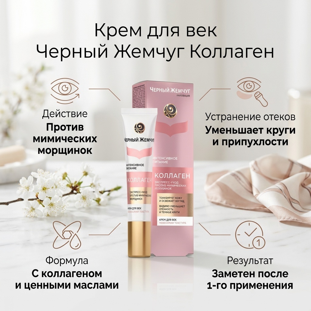 Черный жемчуг крем Коллаген для области вокруг глаз 17 мл