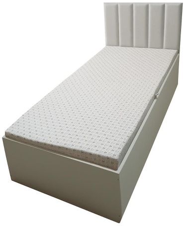 Кровать HomeLuxe односпальная, 90x200 см (с матрасом, подъёмный механизм) белый