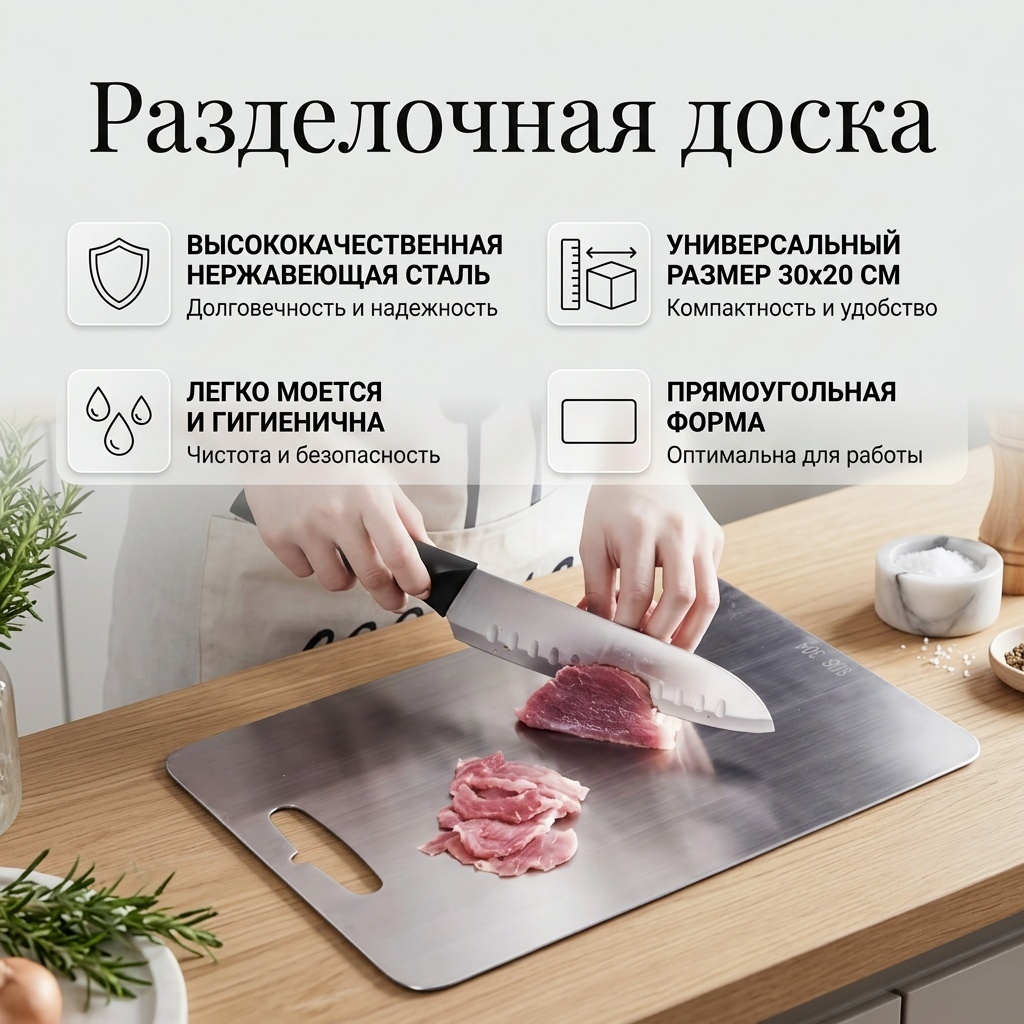 Разделочная доска 553101922 1 шт, нержавеющая сталь
