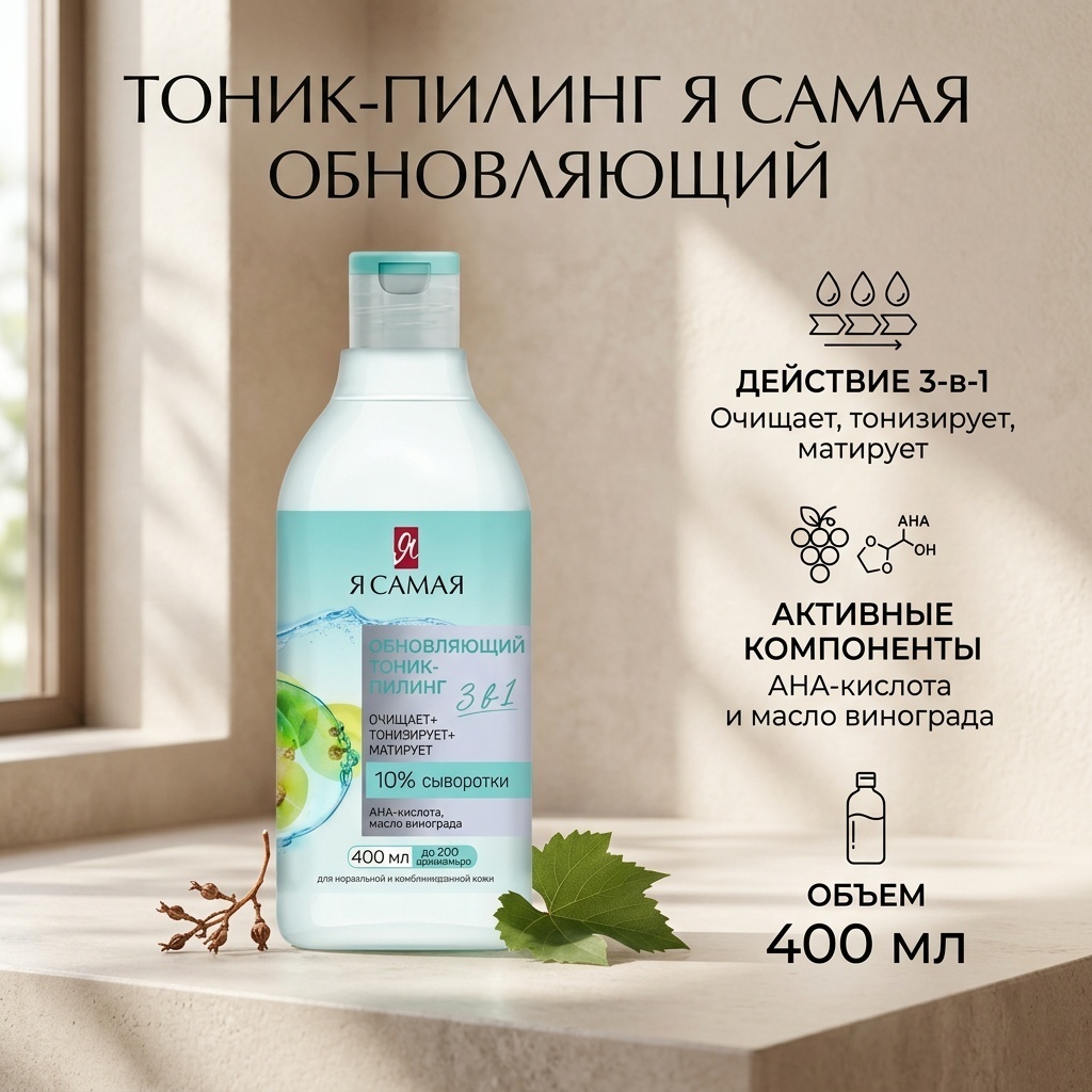 Я Самая тоник Обновляющий 3 в 1 400 мл