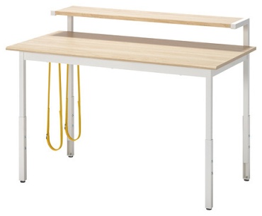 Стол игровой IKEA UTVISNING, 120х60x92 см, белый, светло-коричневый