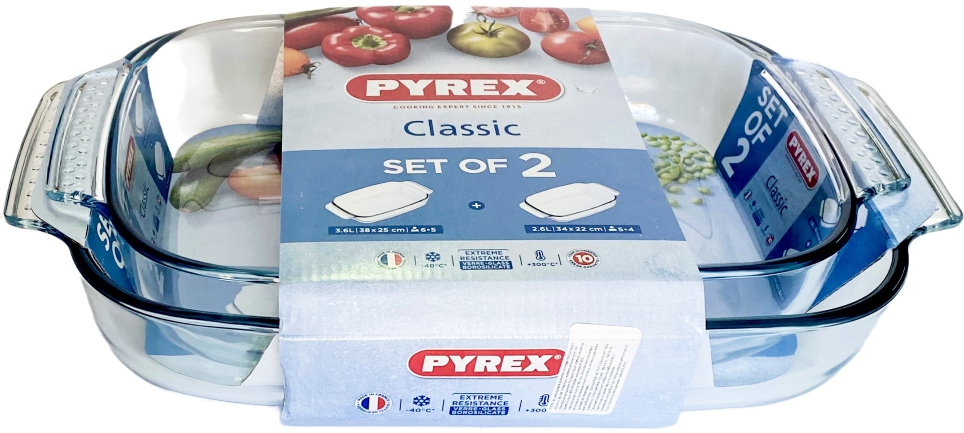 Pyrex форма размеры 38x25 см, 34x22 см 912S969, стекло