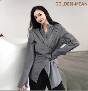 Рубашка Golden-mean серый