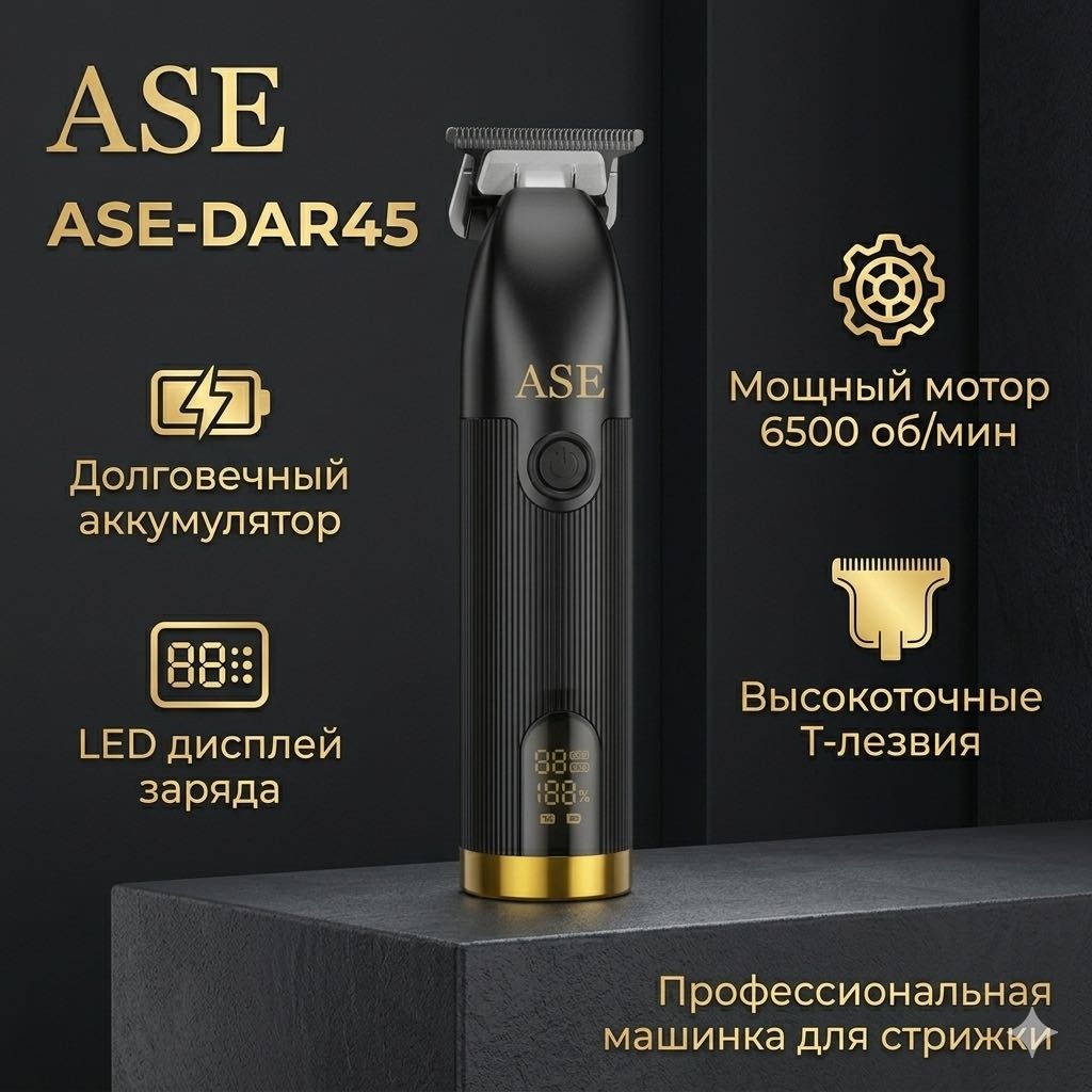 Ase машинка для стрижки ASE-DAR45 черный