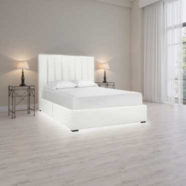 Кровать Mod Beds Полосы односпальная, 120x200 см (с матрасом, без подъёмного механизма) белый
