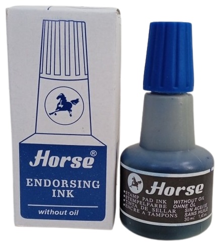 Штемпельная краска Horse 30CC, 30 мл, синий