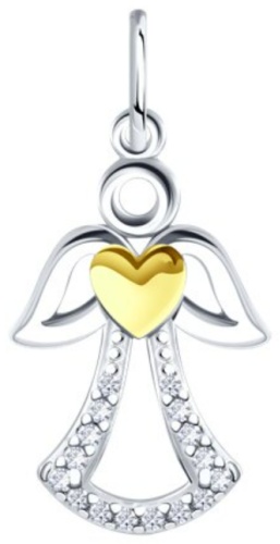 Подвеска Diamant 94-130-00134-1 вес 0.87 г серебро, фианит