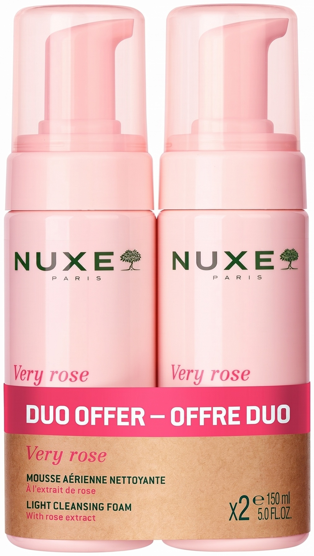 Nuxe Very Rose Воздушная очищающая пенка 2 шт по 150 мл