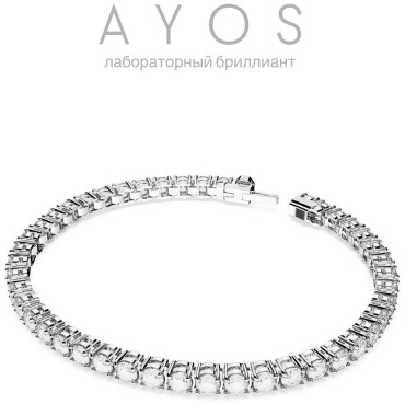 AYOS GRA premium/ лабораторный 0.2ct длина 15.5 см, вес 6.5 г серебро, плетение теннис