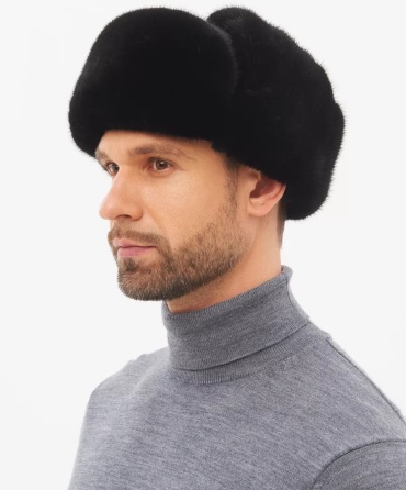 Шапка-бини LUXURY FUR HATS размер 58, черный