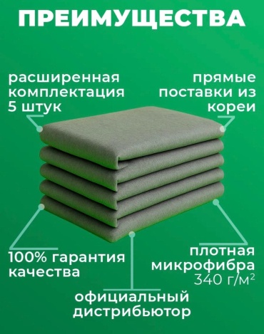 Тряпка универсальная 1Market Умная салфетка 5 шт, микрофибра