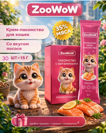 ZooWoW пюре лосось 15 г 30 шт