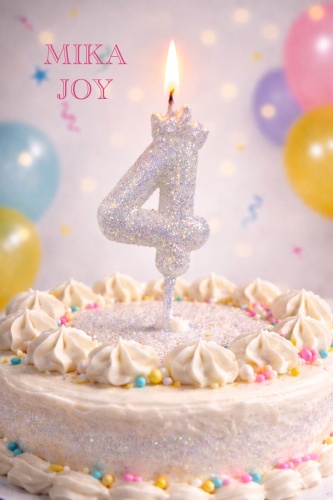 Свеча MIKA JOY цифра 4, 1 шт