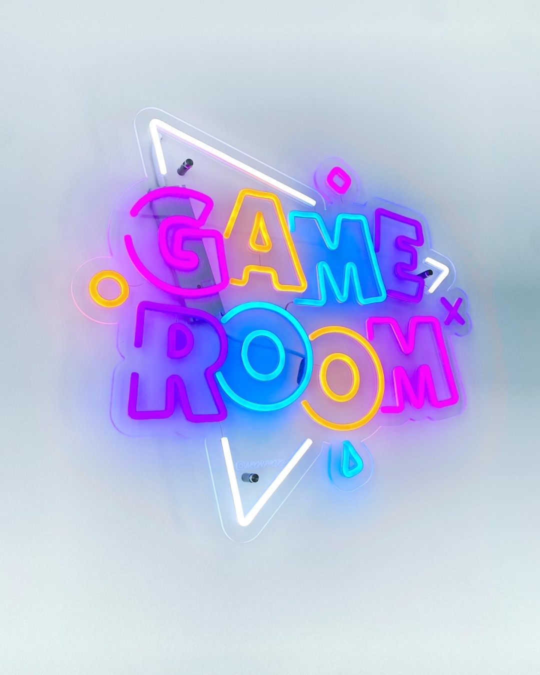 NeonPro.kz неоновая вывеска настенный Game Room, холодный белый, желтый, розовый, голубой, фиолетовый