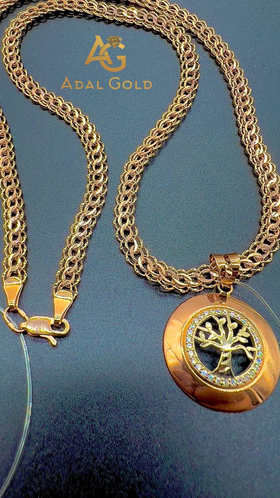 Колье ADAL GOLD ADG_GG741-016 длина 55 см вес 10.75 г золото, фианит