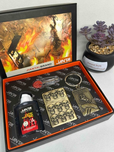 Jiantai бензиновая зажигалка Golden Scale 777, металлический сплав
