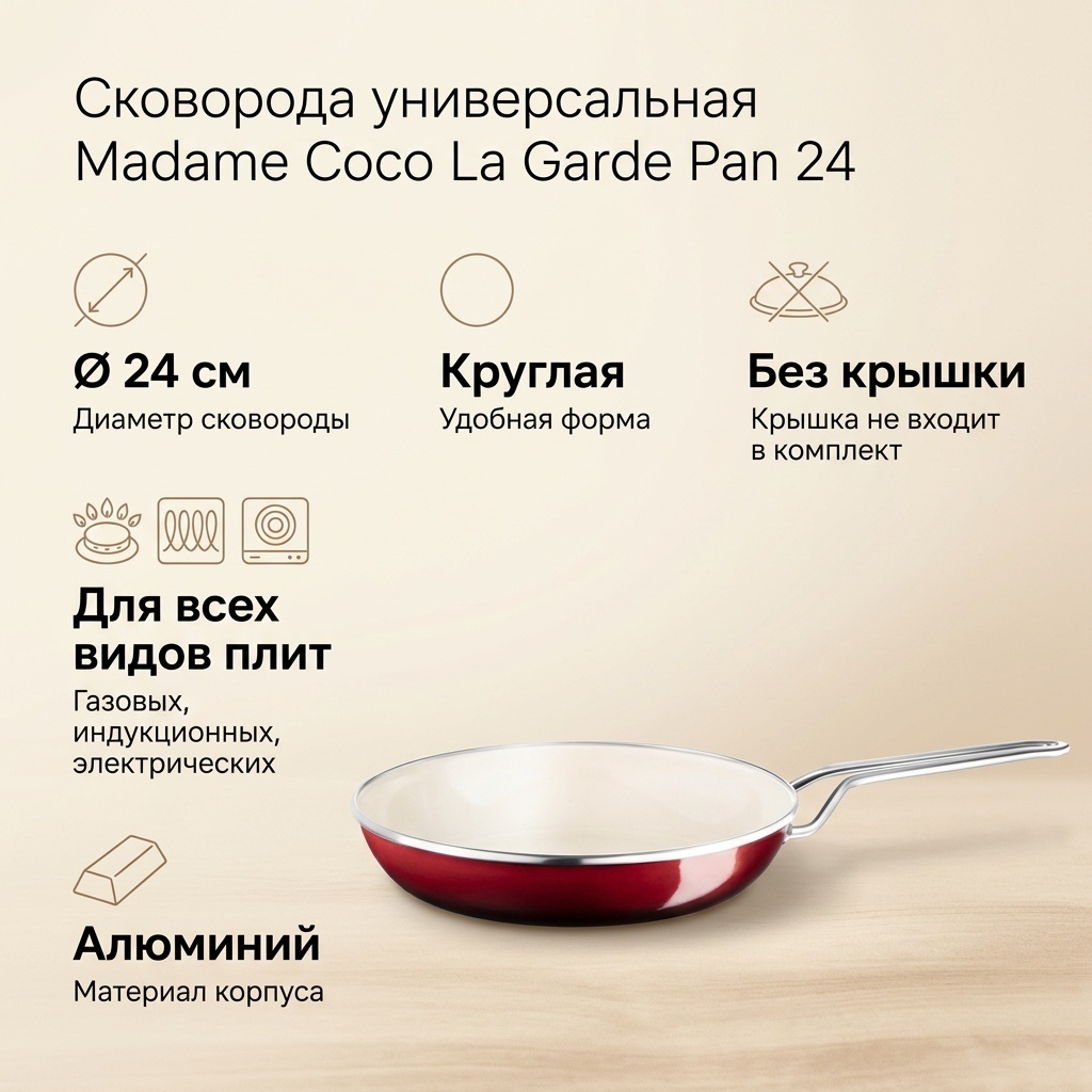 Сковорода Madame Coco Ла Гард Пан 24 см , алюминий