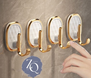 Набор крючков ZQ White gold 4 шт, пластик