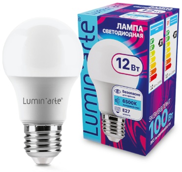 LUMIN ARTE 12W E27, светодиодная, холодный белый