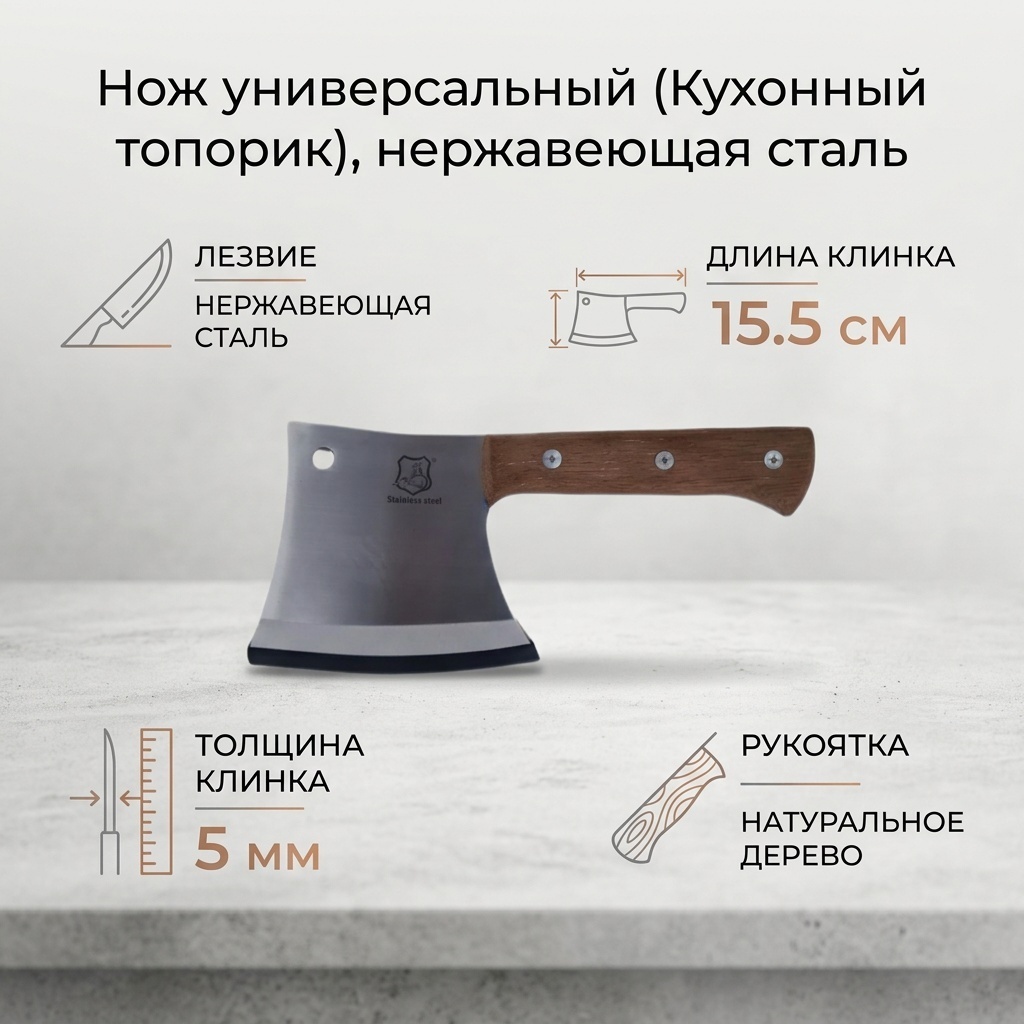 Нож универсальный Stainless Steel, лезвие: нержавеющая сталь 1 шт
